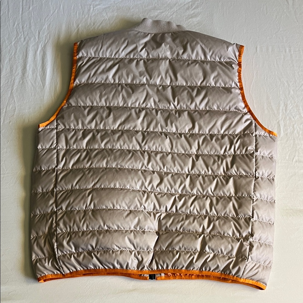 Coach Men's Quilted Vest - Orange & Cream (Style C7799) - Picture 2 of 9